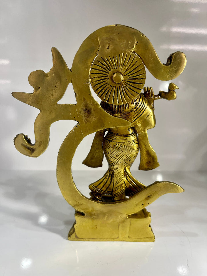Brass Krishna with Om