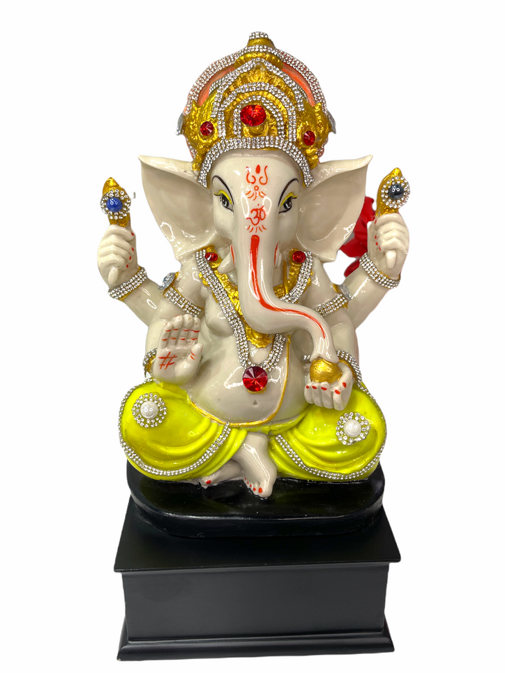 Colourful Sri Ganesh ji Blessing on Pedestal