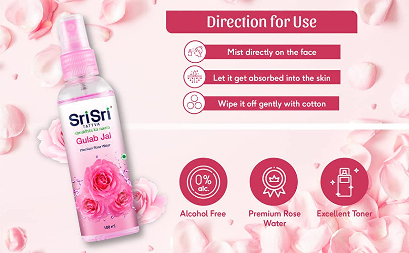 Gulab Jal - Premium Rose Water, 100ml - Sri Sri Tattva