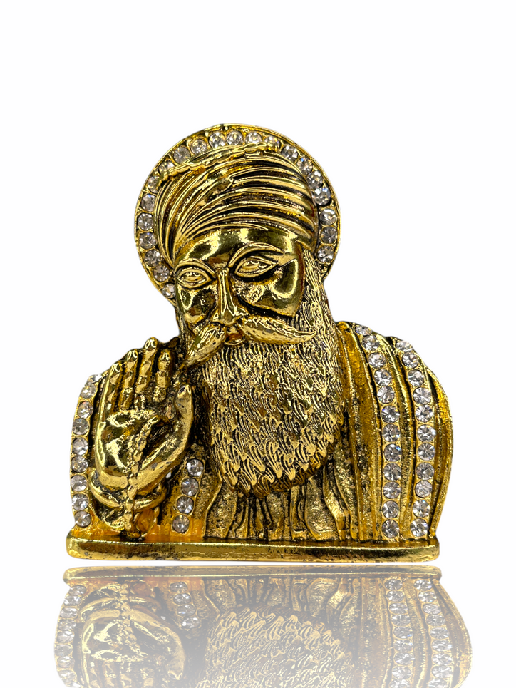 Gold and crystal studded Guru Nanak Dev Ji Blessing