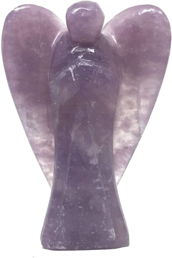 Lepidolite Stone Guardian Angel Statue
