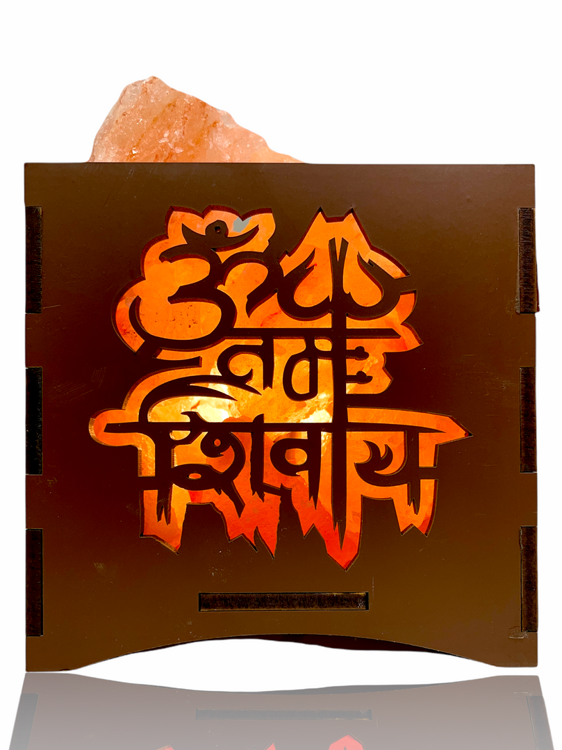 Adiyogi Shiva Natural Himalayan Pink Rock Salt Lamp | (6” x 6” x 6”) | Spiritual Gift for Shivratri, Christmas, and Birthdays | Boost Mood, Improve Sleep, Breathe Better, Calm Allergies | Shiv Ji Night Light | Handcrafted Wood Frame, 2.0kg Salt