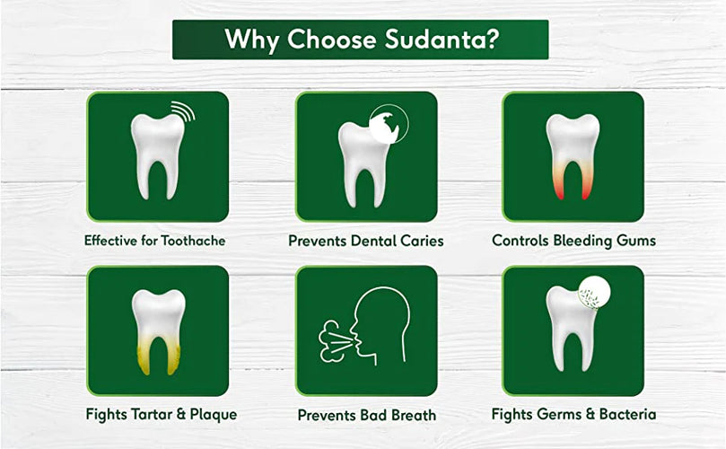 Sudanta Toothpaste – Fluoride-Free – 100% Vegetarian - 200g - Sri Sri Tattva