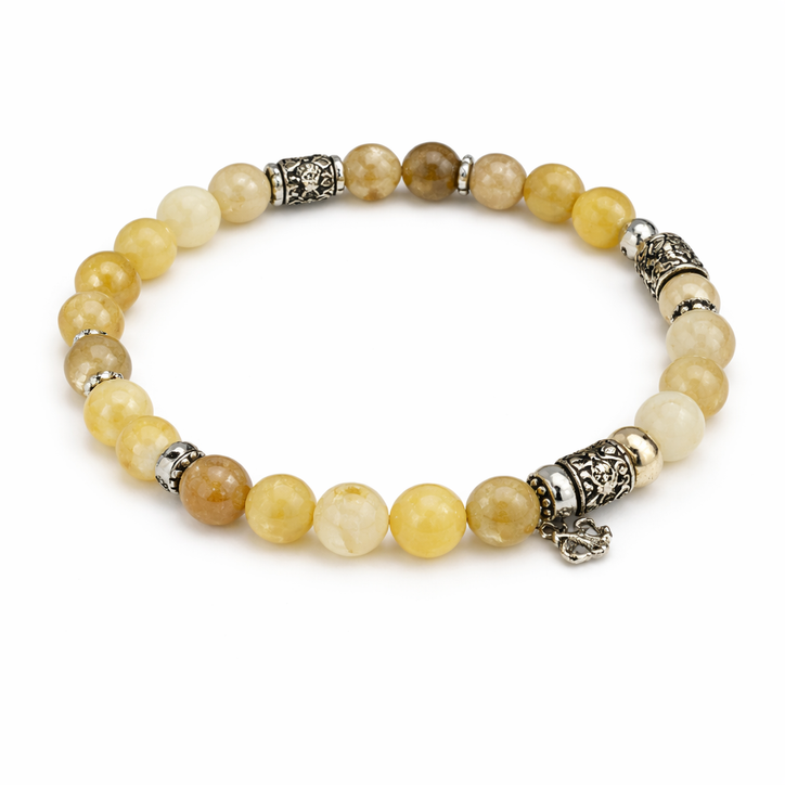 Pisces Rashi Bracelet (Yellow Calcite 8mm) | Meen Rashi Stone Bracelet for Positivity, Clarity & Emotional Balance