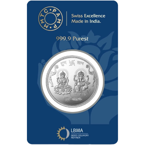 GANESH LAKSHMI JI 999.9 PURITY 10 GM SILVER COIN