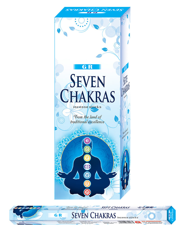 7 Chakras - Incense (Agarbatti) Sticks Box - Ultra Premium Low Carbon