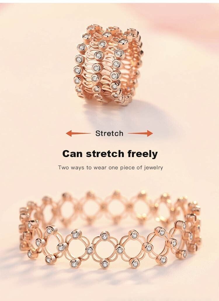 925 Silver 2-in-1 Stretchable Ring Bracelet