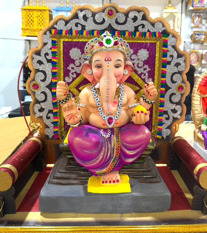 Eco-Friendly Ganapati Idol (15”) – Shri Ganesha Murti for Ganesh Chaturthi – Clay Idol for Visarjan – Pickup in Brampton