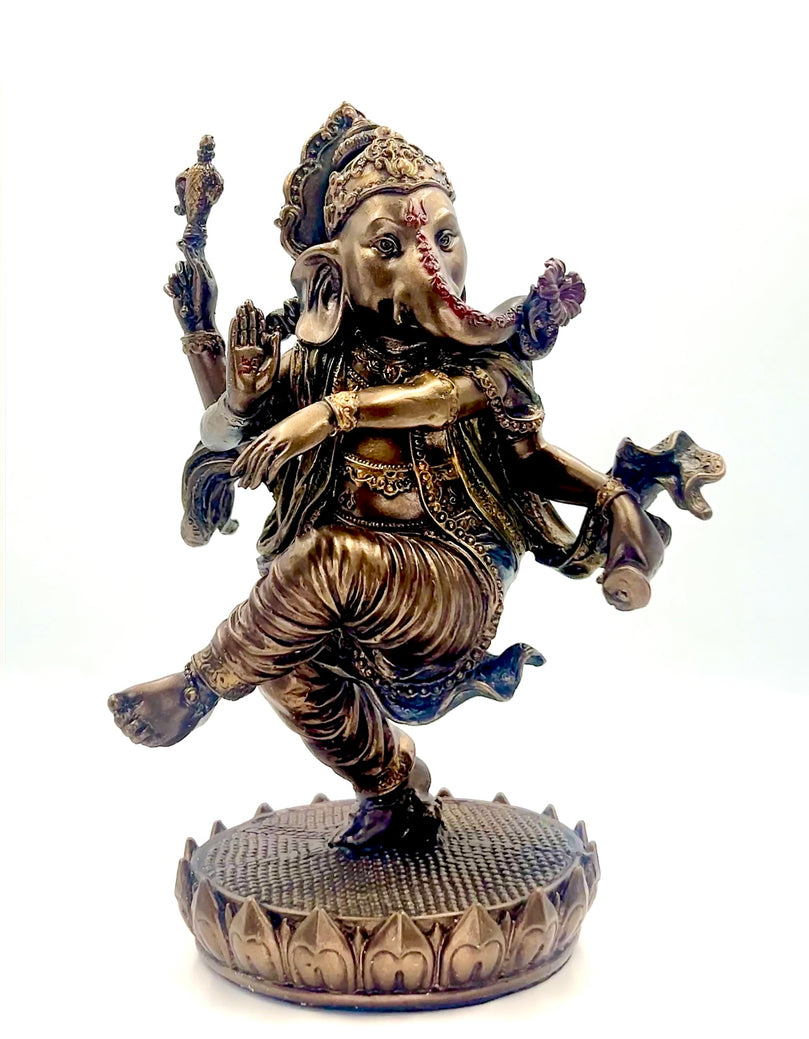 Bronze Dancing Ganesha Idol 8"