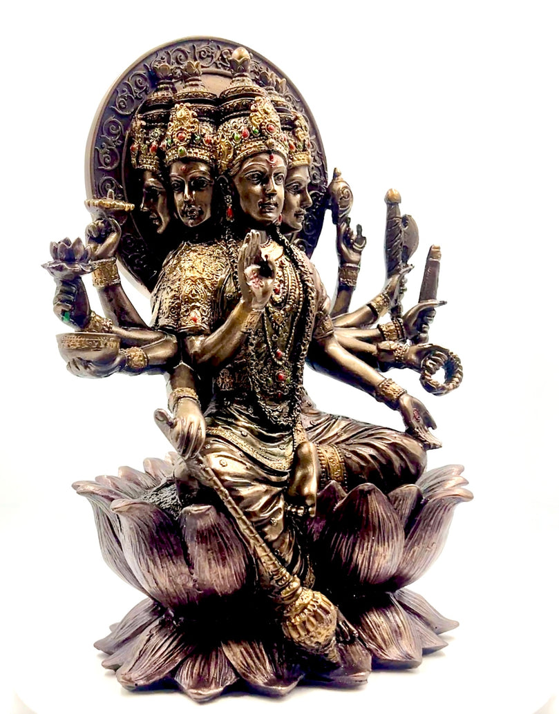 Bronze Gayatri Ma Idol 10"