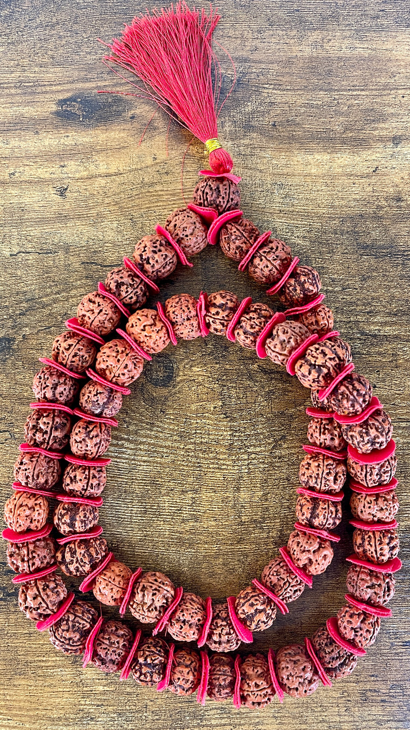 5 Mukhi Rudraksha Mala  - 108 Beads - 17" long (per side)