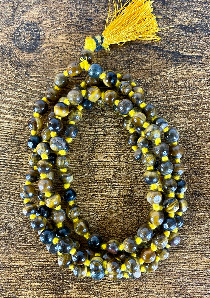 Tiger Eye Gemstone Mala - 16" long (per side)