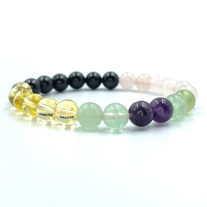 Increase Chances of Marriage  - Citrine, Multi-Colour Flourite, Rose Quartz, Black Tourmaline Gemstone Bracelet