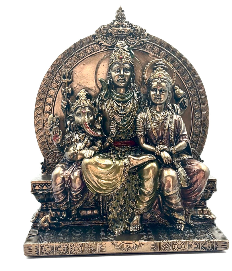 Bronze Lord Shiva Parivar (Family) Idol 8"