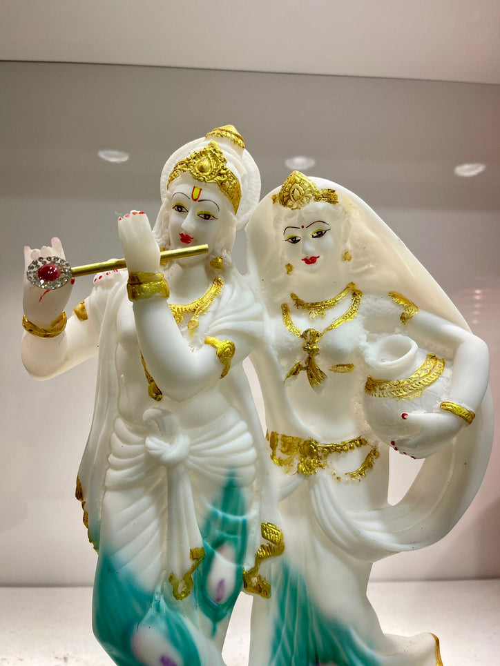 White Radha Krishna with Gold