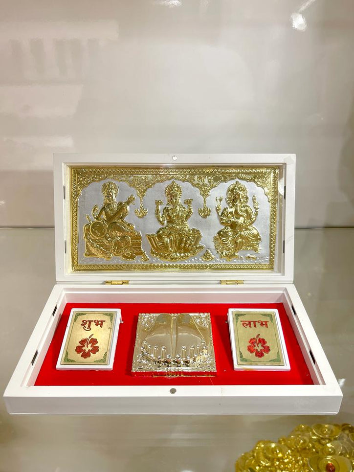 Saraswati, Ganesh & Lakshmi Gold Plated