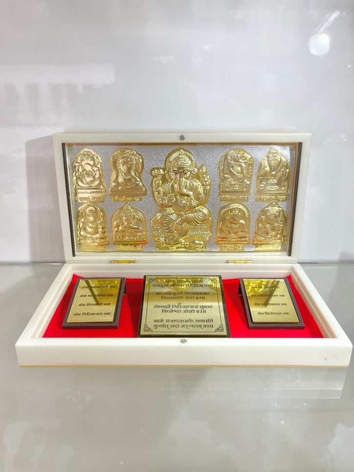 Asht Ganesh (8 Ganesh) Gold Plated