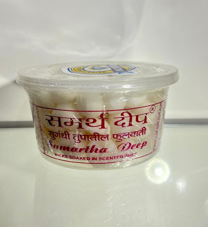 Jyot Soaked in Ghee with Camphor (no wax) - 100 pcs