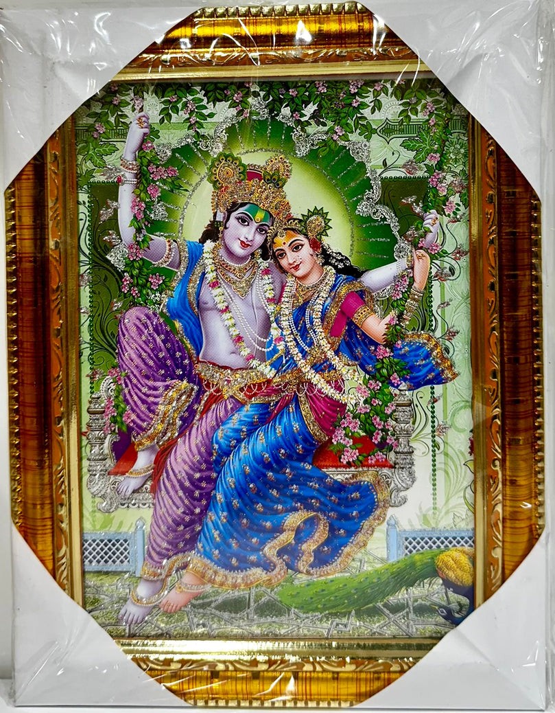 Radha Krishna - 7"X9" Picture Frame - Wall Hanging