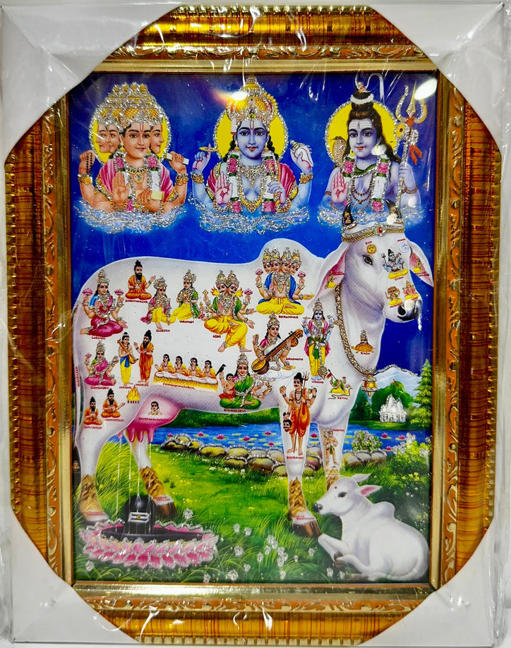 Gau Mata (All Gods) - 7"x9" Picture Frame - Wall Hanging
