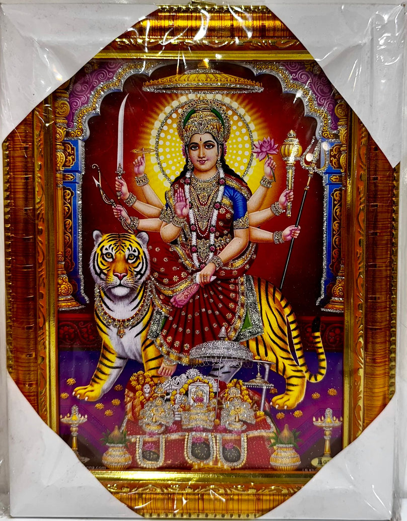 Durga Maa - 7"x9" Picture Frame - Wall Hanging