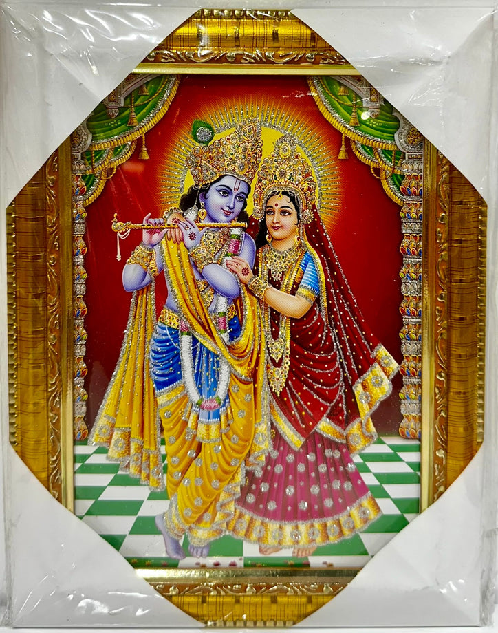 Shri Radha Krishna - 7"x9" Picture Frame - Wall Hanging
