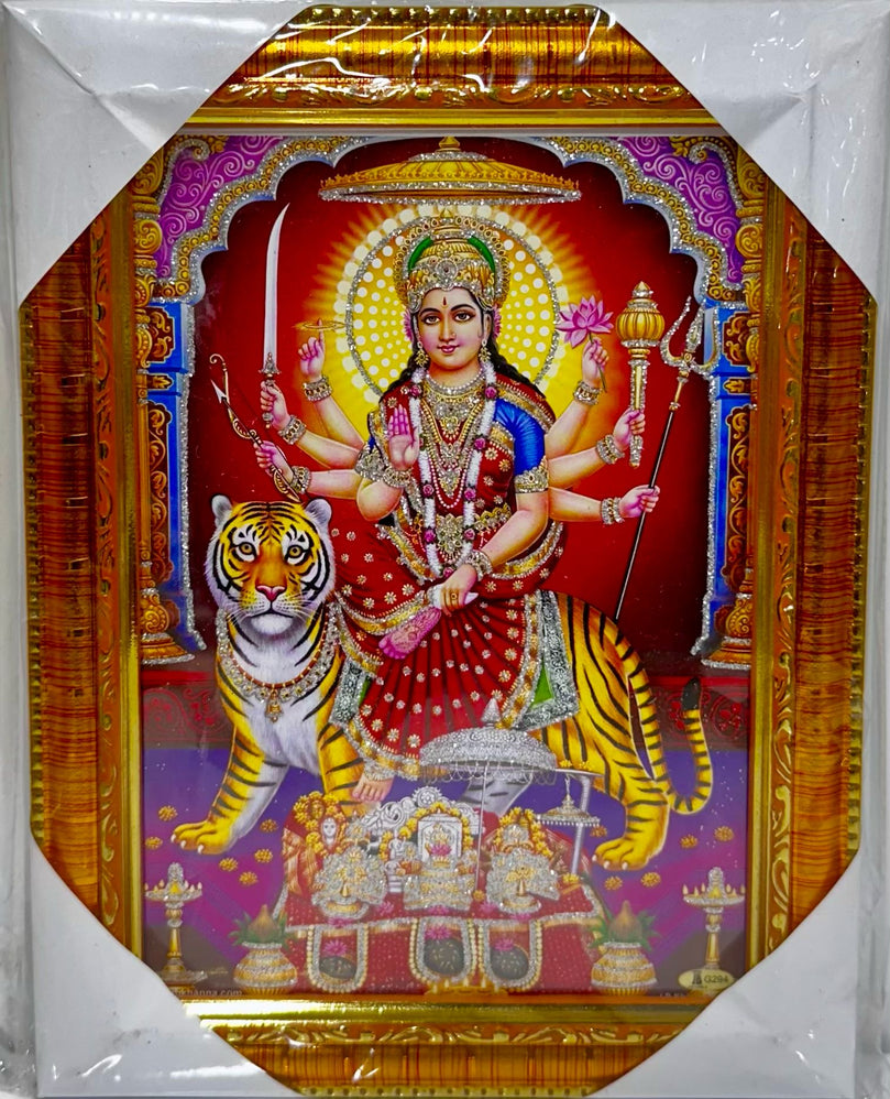 Durga Maa - 7"x9" Picture Frame - Wall Hanging