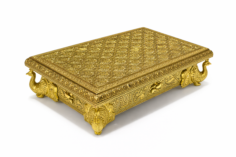 Decorative Bajot (Puja Chowki) – 5"x 7" | 390g | Premium Mandir & Ritual Platform