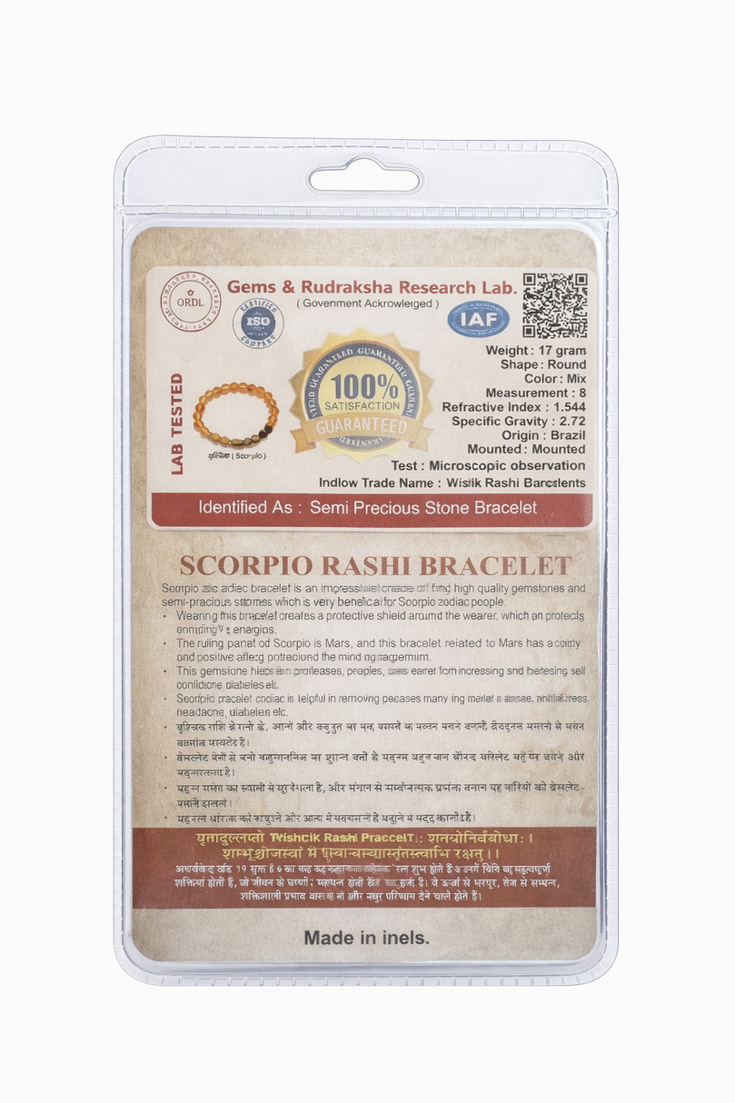 Scorpio Rashi Bracelet (Rose Quartz 8mm) | Vrishchik Rashi Stone Bracelet for Love, Healing & Emotional Balance