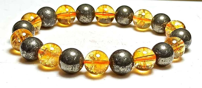 For Incredible Wealth  - Citrine and Pyrite Gemstone Bracelet