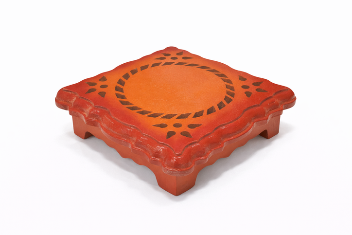 Decorative Bajot (Puja Chowki) – 4.5"x 4.5" | 160g | Premium Mandir & Ritual Platform