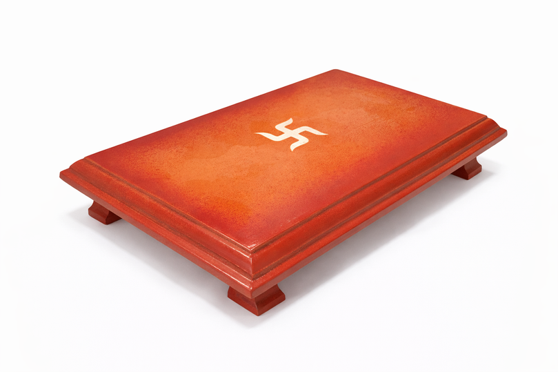 Decorative Bajot (Puja Chowki) – 10"x 6" | 350g | Premium Mandir & Ritual Platform