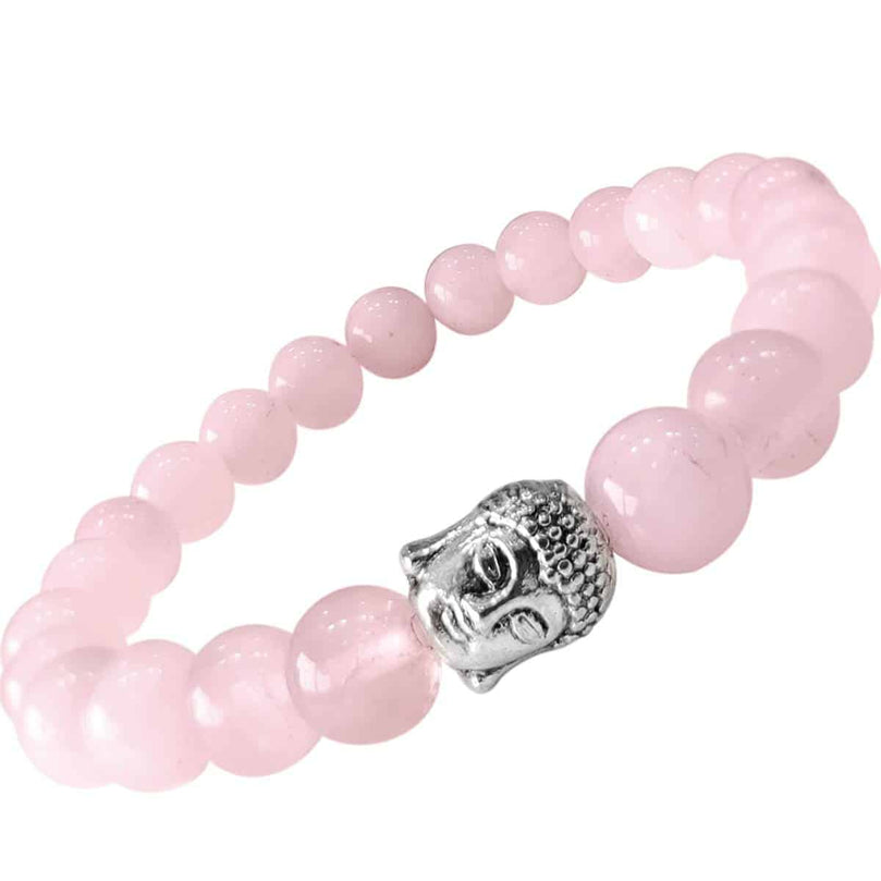 Genuine Rose Quartz Buddha Bracelet