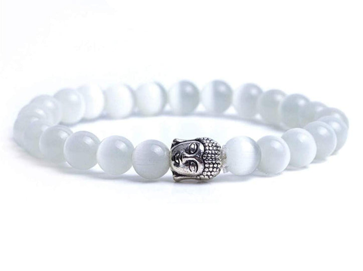 Genuine Selenite Buddha Bracelet