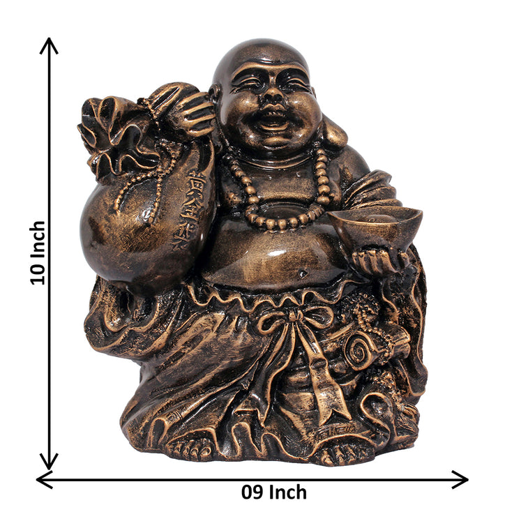 Laughing Buddha Wealth Blessing Idol  - With Coin & Ingot