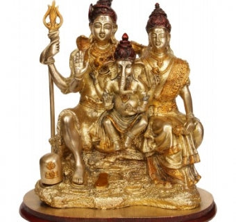 Shri Shiv Parivaar (Family) Brass Antique Finish Idol