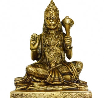 Seated Shri Hanuman Ji Brass Idol