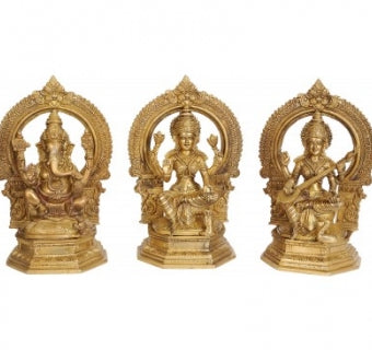 Lakshmi Ma & Ganesh Ji Brass Idol