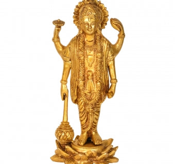 Lord Vishnu Ji Standing on Lotus Brass Idol