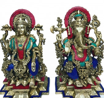 Colourful Lakshmi Ma & Ganesh Ji Murti