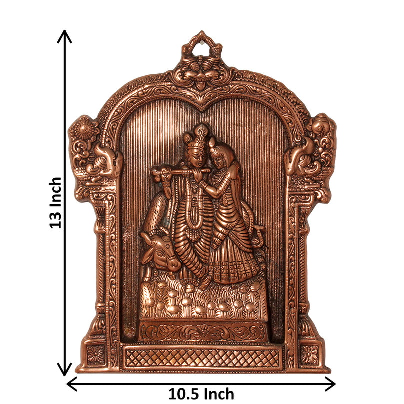 Sri Radha Krishna Metal Wall Hanging Sculpture