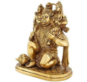 Kneeling Lord Hanuman Ji carrying Shri Ram & Shri Lakshman on Shoulders