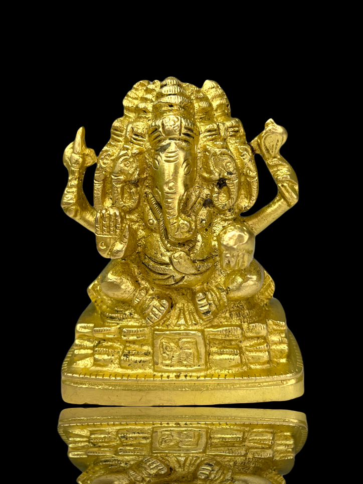 Brass Five Headed Sri Ganesh Ji