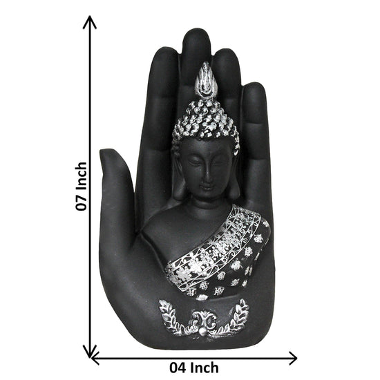 Buddha In Hand Black Elegant Idol