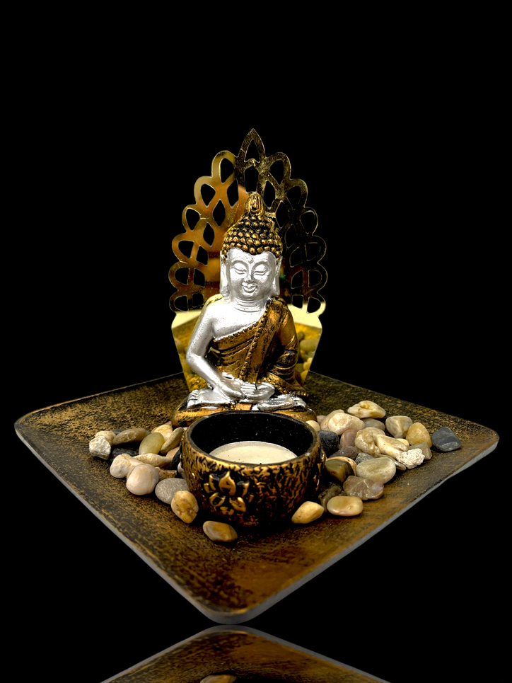 Buddha Candle Holder with Stones
