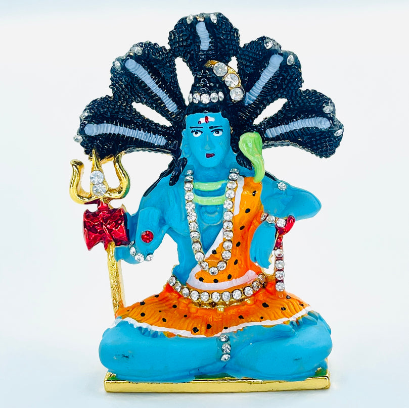 Lord Shiva/Shiv Ji Car Dashboard Hindu God Idol Statue Murti (Double Sided Tape Included!) | for Indian Home Decoration, Pooja Puja in Temple (Mandir) or Religious Gift for Home/Office on Shivratri