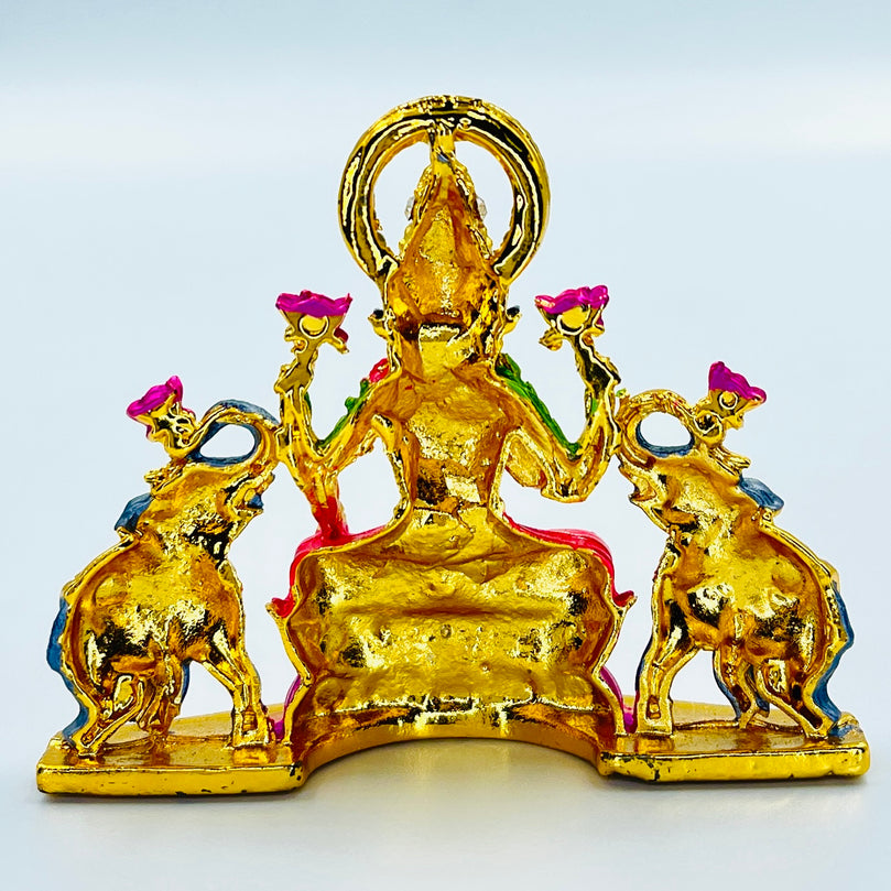 Goddess Lakshmi Ma Devi Car Dashboard Idol (Double Sided Tape Included) | Hindu God Statue Murti | For Indian Home Decoration, Pooja Puja in Temple (Mandir) or Religious Gift for Home/Office on Diwali