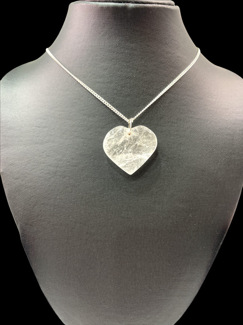 Clear Quartz Heart Pendant