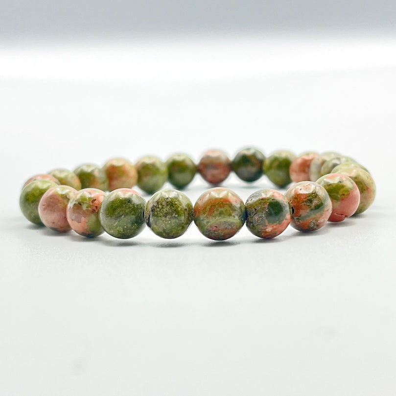 Genuine Natural Gemstone Unakite Bracelet