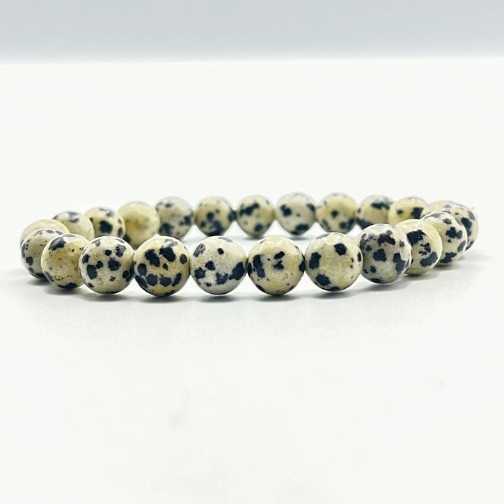 Genuine Natural Gemstone Dalmatian Jasper Bracelet